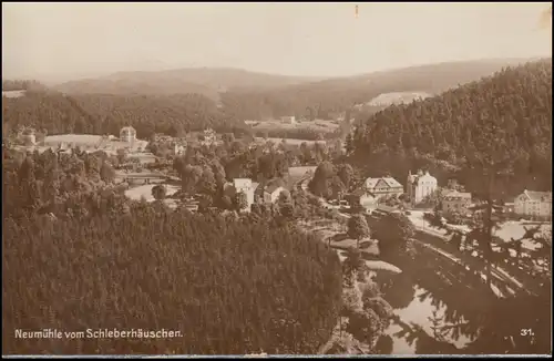 Temple de la poste de campagne Nitschareuth GREIZ 24.7.35 sur AK Neumühle du Schleberhauschen