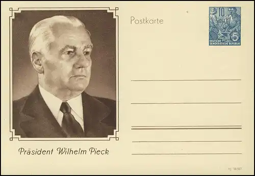 P 67 Geburtstag Pieck 10 Pf 1956, postfrisch