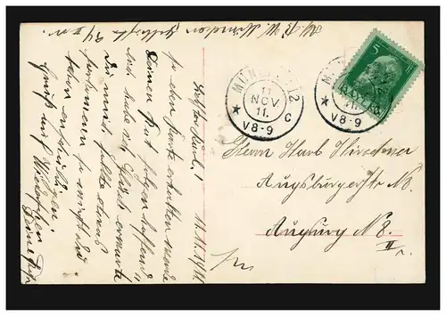 Mode AK Femme avec rose, MUNICH 12 - 11.11.1911