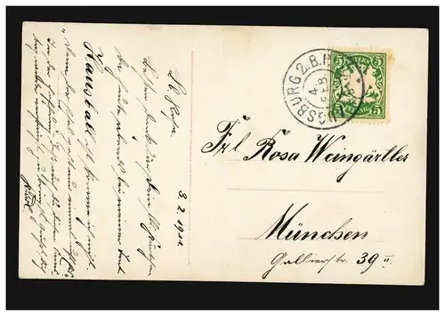 Mode AK Femme avec chapeau et fourruresstola, maison d'édition RPH/en cercle, AUGBURG 2.B.P. 4.2.11