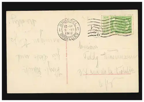 Mode AK femme avec chapeau dans la galerie de fleurs, maison d'édition G.&.L., BRUXELLES 5.12.1912