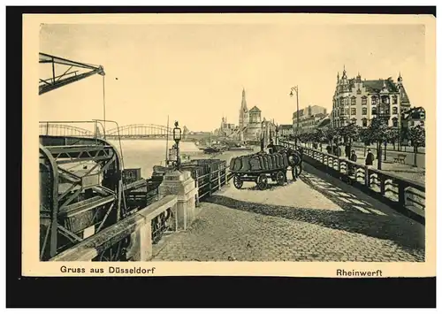 AK Gruss de Düsseldorf: Rheinwerft, Verlag W.&.Cie, inutilisé