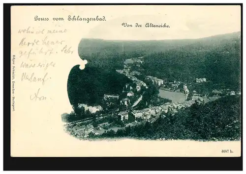 AK Gruss du bain de serpents: De l'Altane 26.6.1900 à Odenkirchen 27.6.00