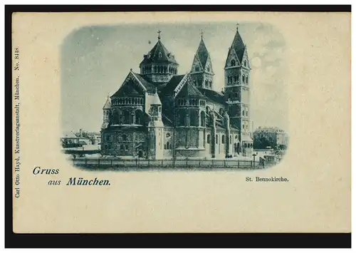 AK Gruss aus München: St. Bennokirche, Verlag Carl Otto Hayd, ungebraucht