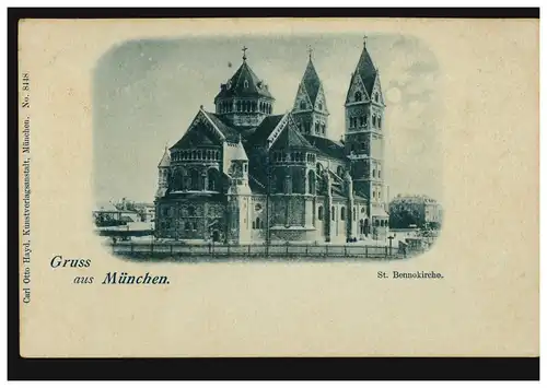 AK Gruss de Munich: St. Bennokirche, édition Carl Otto Hayd, non utilisé