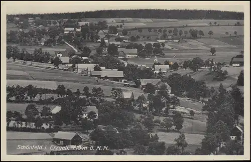 Le temple de la poste de campagne de Schönfeld sur DIPPOLDISWALD LAND 4.8.1934 sur AK approprié