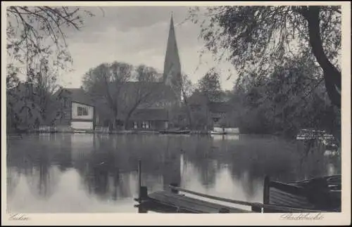 Temple de Bujendorf par l'intermédiaire de PÖNITZ (OSTHOLST) 8.4.38 sur AK Eutin City Bay