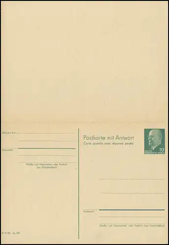 P 77  Walter Ulbricht 10/10 Pf 1966, Postleitzahl, postfrisch