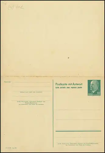 P 73  Walter Ulbricht 10/10 Pf 1961, postfrisch