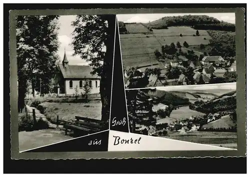 AK Gruß aus Bonzel mit 3 Bildern, GREVENBRÜCK (WESTFALEN) 2.10.1961