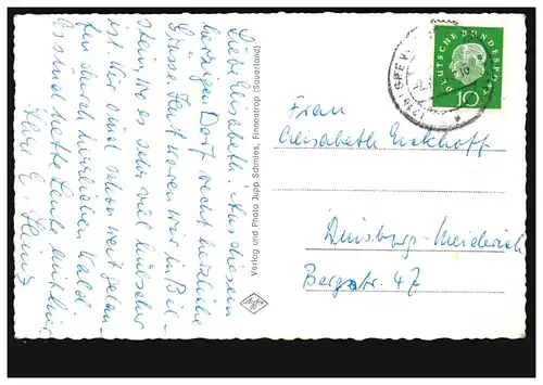 Salutation AK en Bonzel avec 3 images, GREVENBRÜCK (WESTFALEN) 2.10.1961