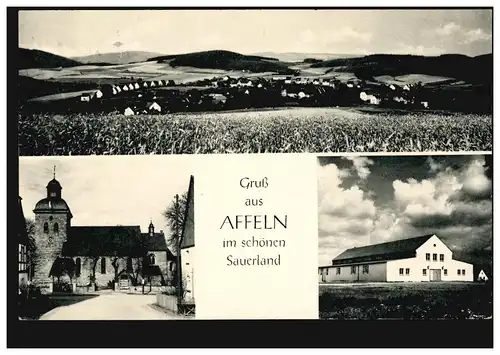 AK Gruß aus Affeln im schönen Sauerland mit 3 Bildern, AFFELN 26.6.1965