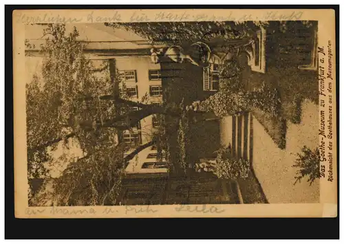 AK Goethe-Museum in Frankfurt/M. Rückansicht des Goethehauses aus Museumsgarten