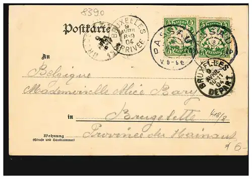 AK Gruss de Passau: Panorama, PASSAU 2 - 8.4.2004 vers BRUXELLES 9.4.04