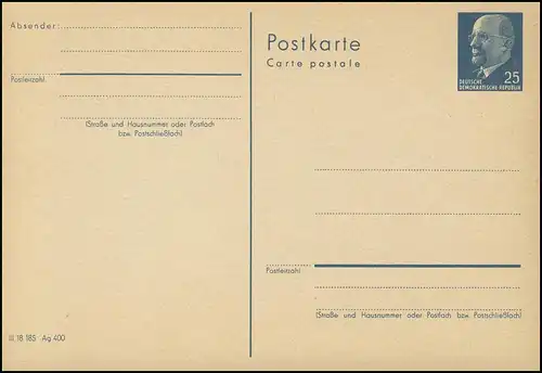 P 76 Walter Ulbricht 25 Pf 1966, code postal, frais de port