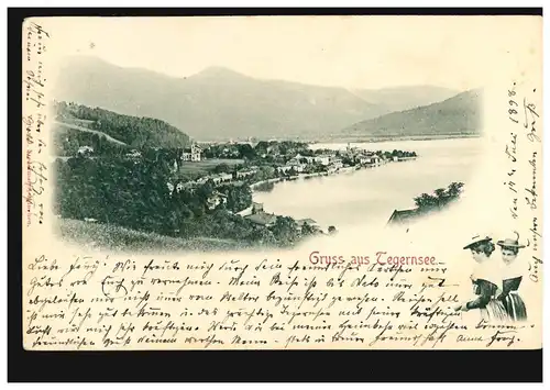 AK Gruss aus Tegernsee - Panorama, Verlag Niedermaier, 17.7.1898