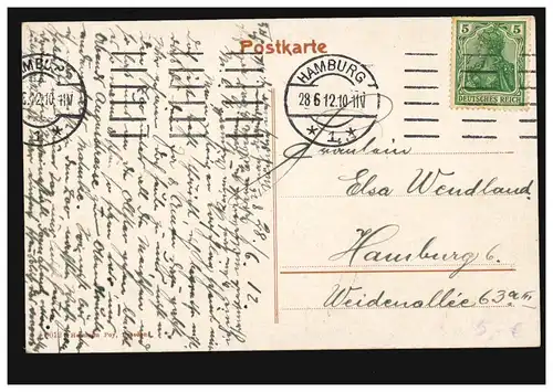 AK Gruse de la Suisse saxonne-boéenne avec 10 images, HAMBURG 28.6.1912