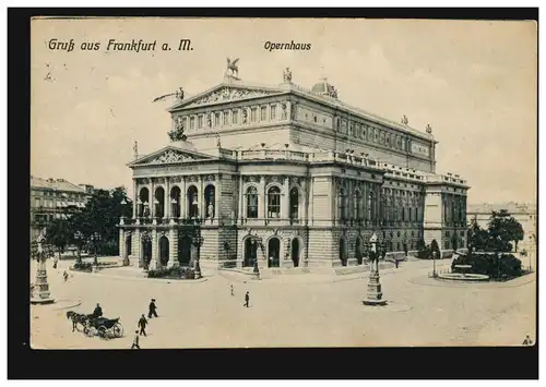 AK Gruss de Frankurt am Main: Opéra, FRANKFURT (MAIN) 4 g 6.4.1911
