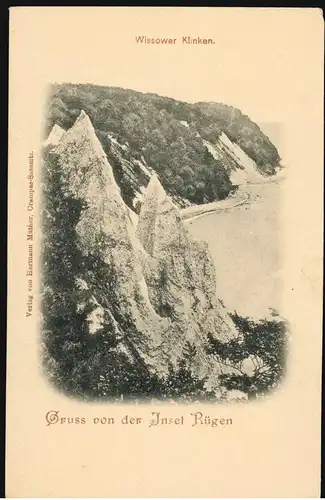 AK Salutation de l'île de Rügen: Wissower Klinken, maison d'édition Maitre, inutilisé