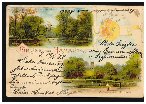 AK Gruss de Hambourg: Jardins et jardins zoologiques, ALTONA 15.7.02