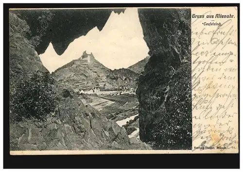 AK Gruse de Altenahr: Loch diabolique, ALTENAHR 5.7. 1905 selon HILLSCHEID 6.7.05