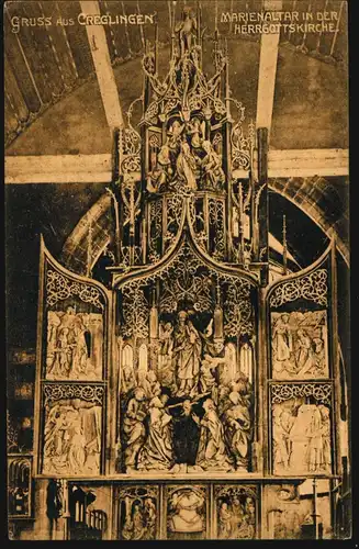 AK Gruss aus Creglingen: Marienaltar in der Herrgottskirche, ungebraucht