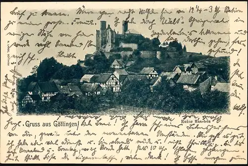 AK Gruss aus Göttingen - Ruine Hanstein, GÖTTINGEN 28.05.07