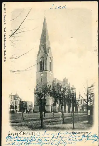 AK Gross-Lichterfelde: Petruskirche, Verlag S.&.G. Saulsohn, 1.11.1911