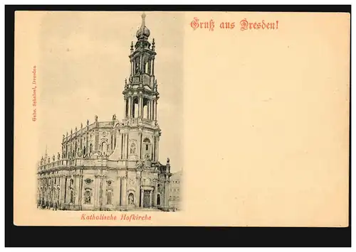 AK Gruß aus Dresden: Katholische Hofkirche, Verlag Gebr. Schelzel, ungebraucht