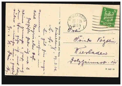 Salutation AK de Heidelberg avec 9 images, maison d'édition Josef Ignatz Vogt, 23.3.1025