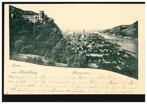 AK Gruss aus Heidelberg: Panorama, ungebraucht 