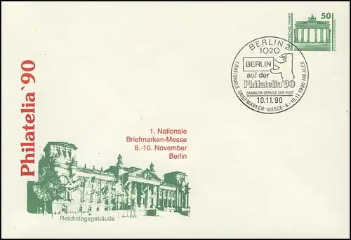 PU 17/5 Philatelia 1990, Reichstagsbäument, SSt Berlin