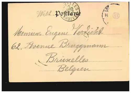 AK Gruss aus Berlin: Nationaldenkmal Kaiser Wilhrelm I., gelaufen 1902