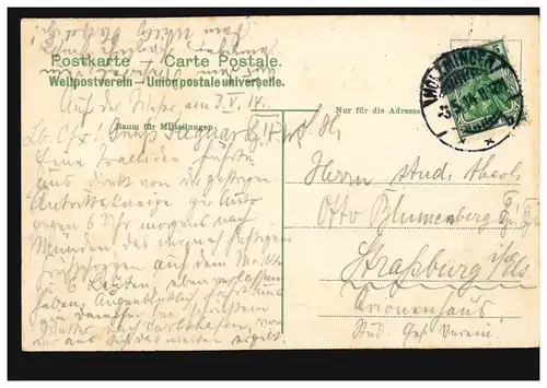 AK Gruse von der Weser - Radvaper Graf Moltke, HOLZMINDEN 3.5.1914
