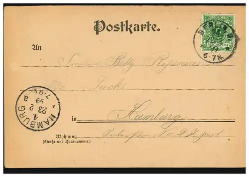 AK Perles Poésie allemande - ... Plagelust, BERLIN 22.1.1899