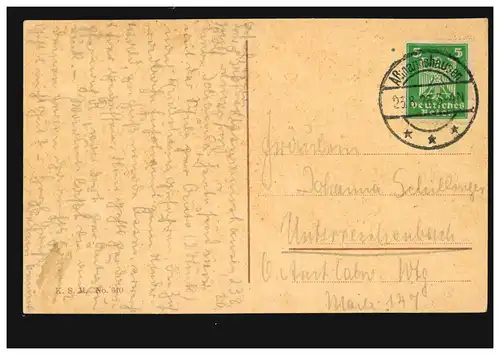 AK Gruss vom Niederwald mit 4 Bildern, Aßmannshausen 23.8.1923
