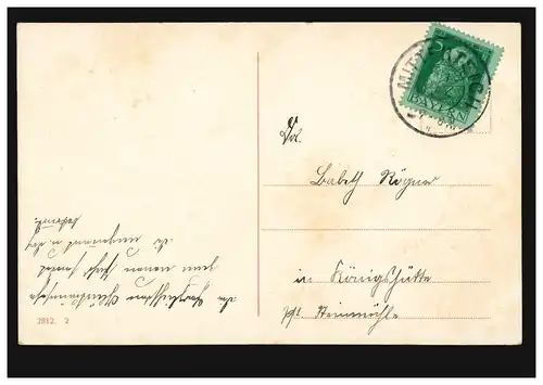 Mode-AK Fumer femme en robe verte avec verre de champagne, mitterich 31.12.1913