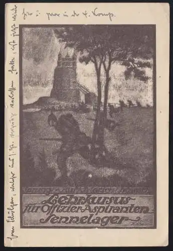 AK Cours d'enseignement pour les officiers-aspirants Sennelager / Paderborn 2.8.1917