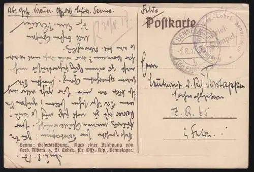 AK Lehrkursus für Offiziers-Aspiranten Sennelager / Paderborn 2.8.1917