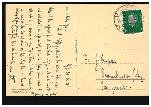 AK Gruss aus Bad Homburg v.d. Höhe mit 4 Brunnen-Bilder, 22.7.1930