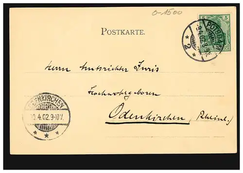 AK Gruss de Potsdam: Communs et caserne de bataillons d'infaerie, 9.4.1902
