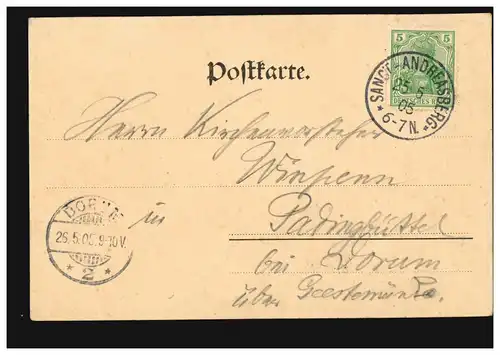 AK Gruss aus Sankt Andreasberg im Harz - Panorama, 25.5.1905 nach DORUM 26.5.05