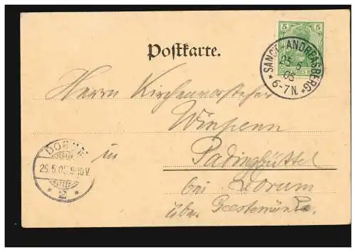 AK Gruss de Saint-André-Sarz - Panorama, 25.5.1905 selon DORUM 26.5.05