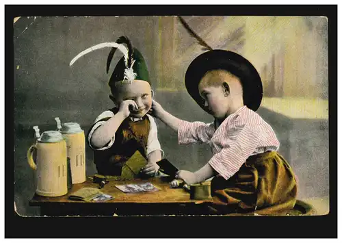 Jeu de cartes AK pour enfants - Le vainqueur et le vaincu, BRAMSCHE 12.9.1912