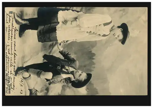 AK pour enfants Le genou - Une première demande! Editeur R.P.H. ZÜRICH 10.2.1903