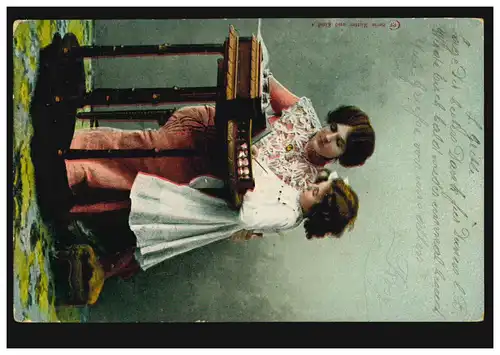 Enfants-AK Mère avec fille: 1ère heure de rédaction, RÜTI (ZÜRICH) 14.6.1906