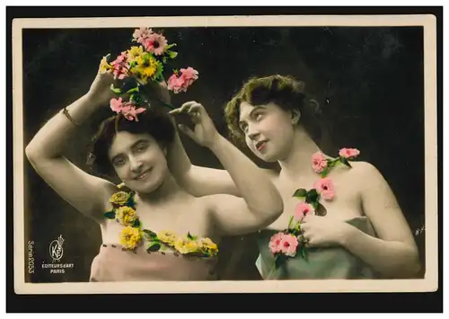 AK Artiste Ami de Fille - Bijoux de fleurs, édition Paris, non utilisé