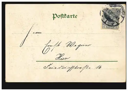 Salutation AK de Braunschweig: Maison Sack, Carte postale locale 29.6.1901