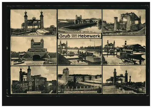 AK Gruß vom Hebewerk mit 9 Bildern, DATTELN-MECKINGHOVEN 1935