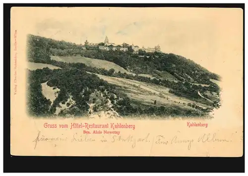 AK Salutation du restaurant de l'hôtel Kahlenberg, couru vers 1910 à Stuttgart